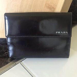 Prada Wallet Black Patent Leather